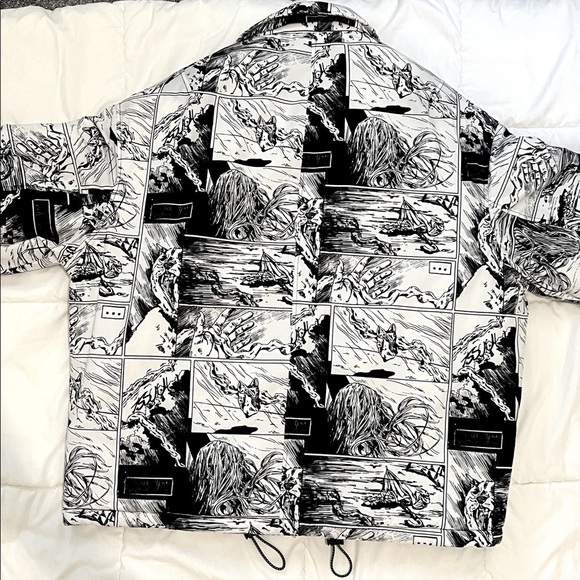 NWOT Zara Monochrome Comic Strip Graphic Puff Style Jacket - Picture 5 of 8